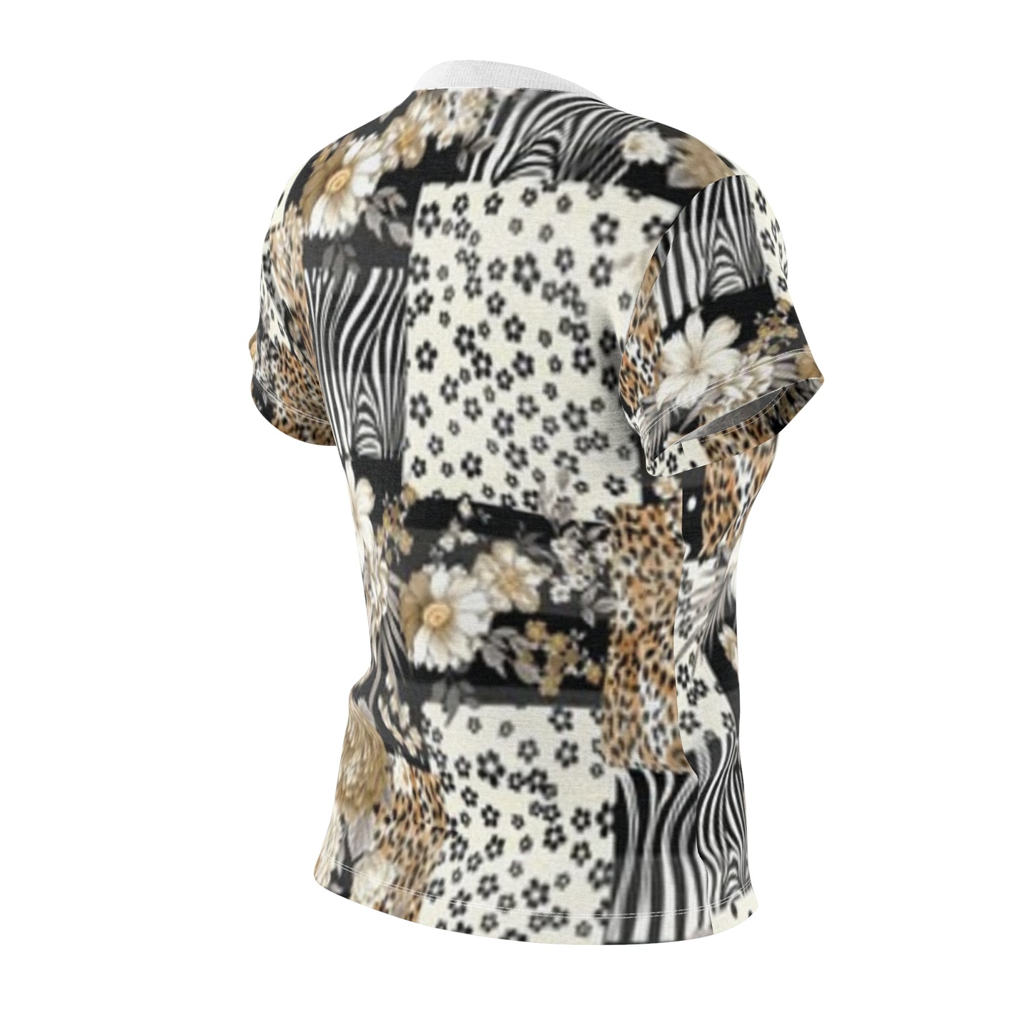 Bohemian Floral Patchwork Tee for Creative Women - Stylish Casual Pj