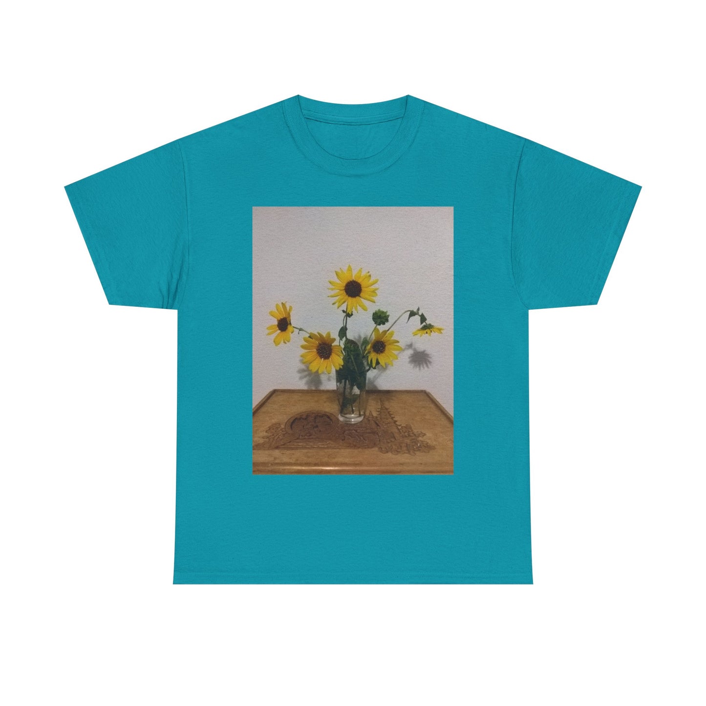 Sunflower Bouquet Unisex Heavy Cotton T-shirt, Floral Tee, Gift for Nature Lovers, Casual Wear, Summer Fashion, Eco-Friendly Shirt