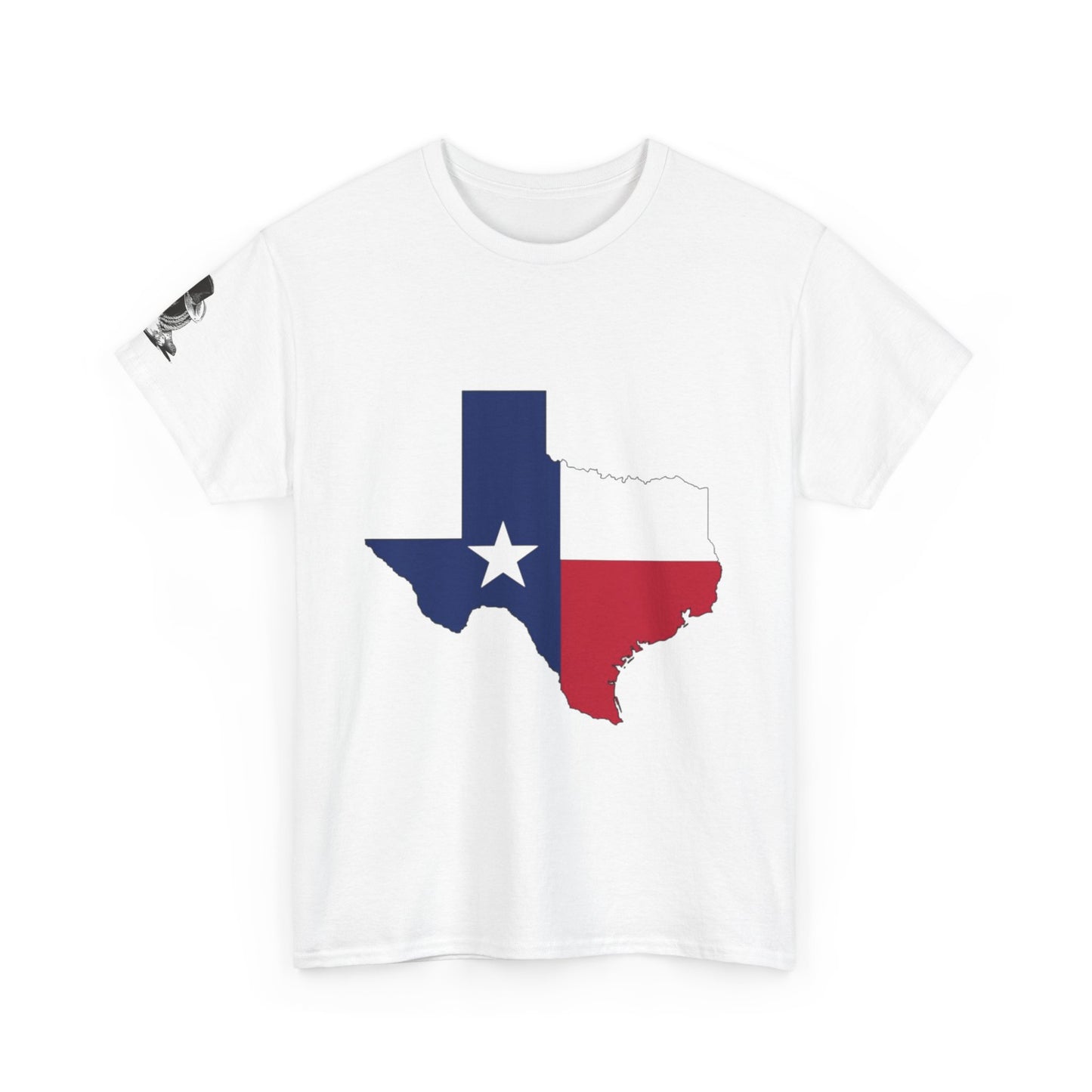 T-shirt unisexe en coton épais Texas Pride – Motif coucher de soleil rustique 