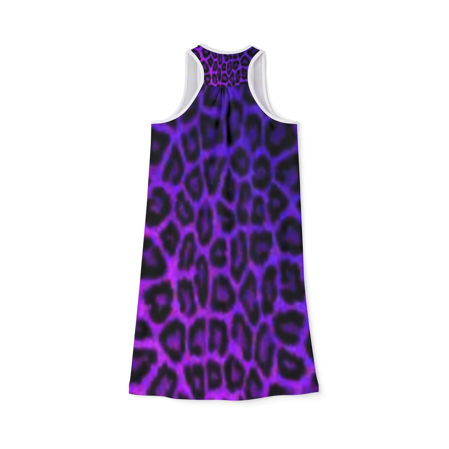 Purple Leopard Print Women's Racerback Dress - Stylish & Trendy Summer Outfit