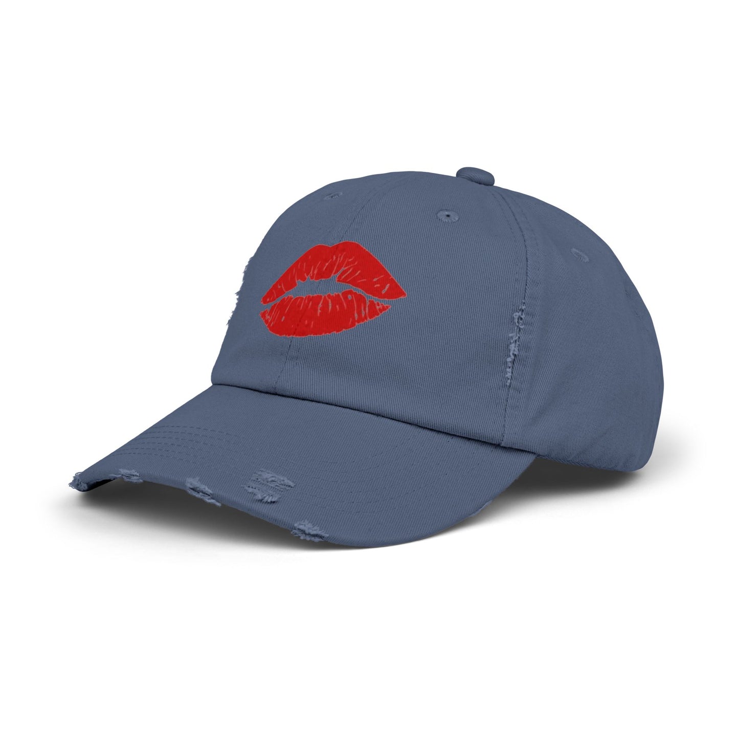 Gorra desgastada labios rojos