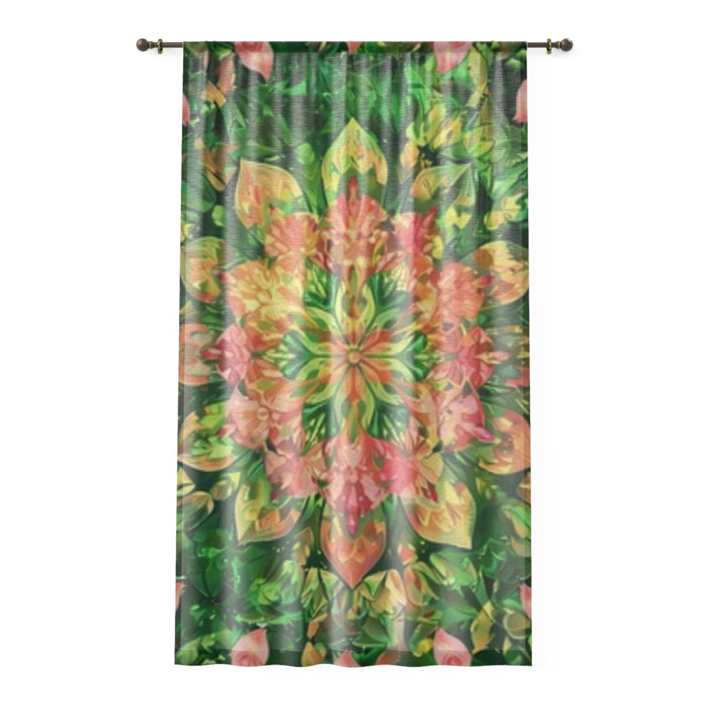 Vibrant Floral Window Curtain, Nature-Inspired Home Decor, Bedroom Makeover, Living Room Accent, Boho Chic Style, Spring Decor