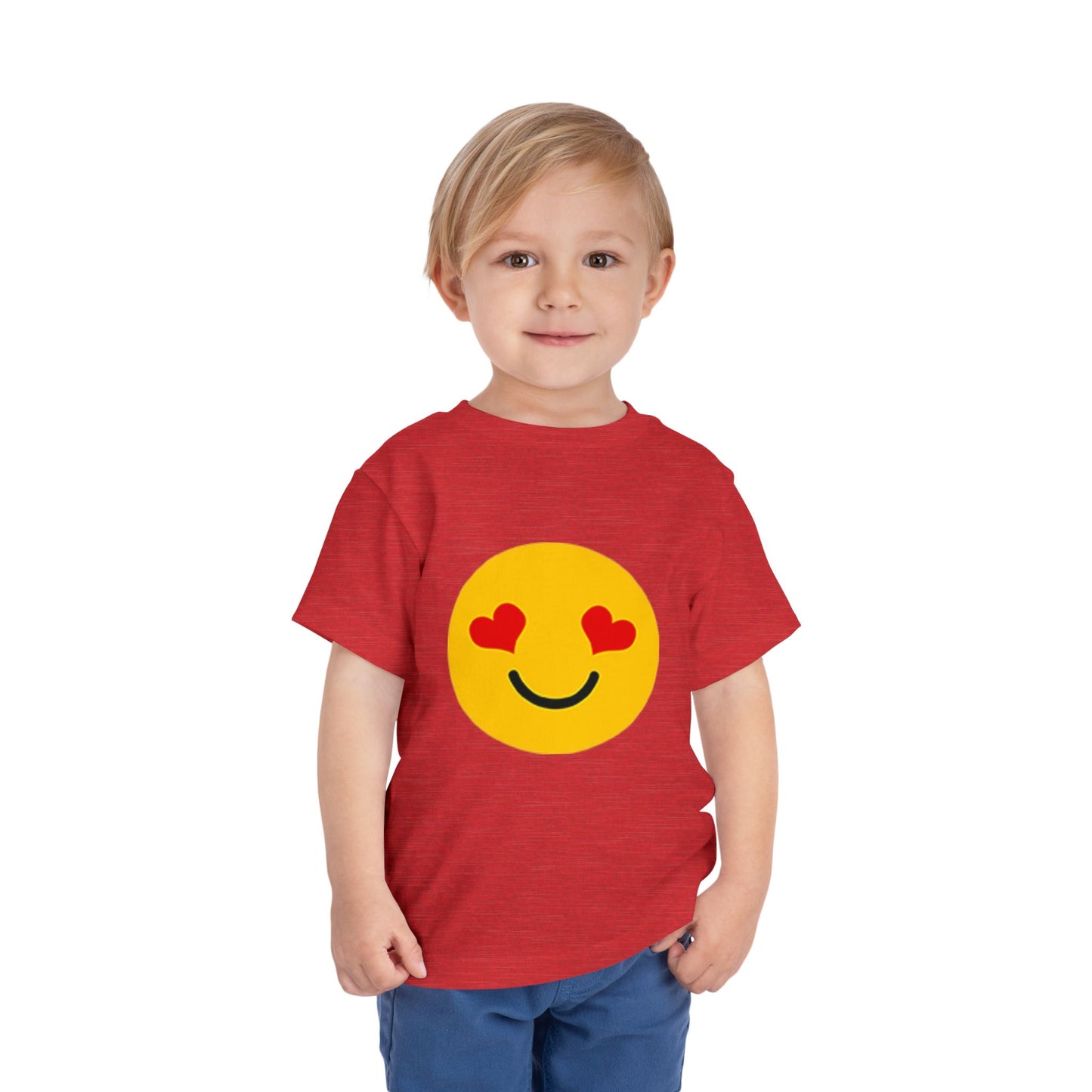 Toddler Love Emoji T-shirt - Cute Kids Shirt, Birthday Gift, Playdate Outfit, Summer Apparel, Heart Smiley Top