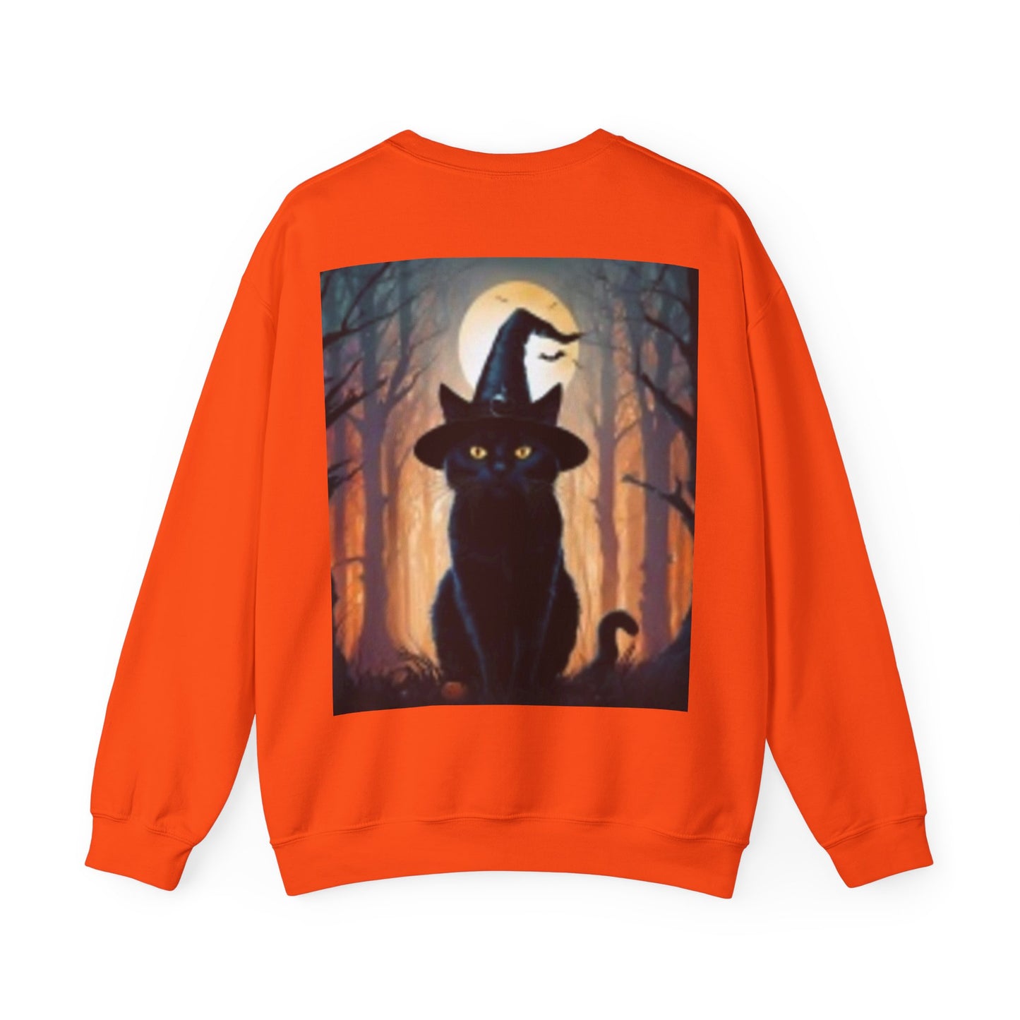 Beautiful Witch on Broom with Black Cats Sweatshirt Having Fun!