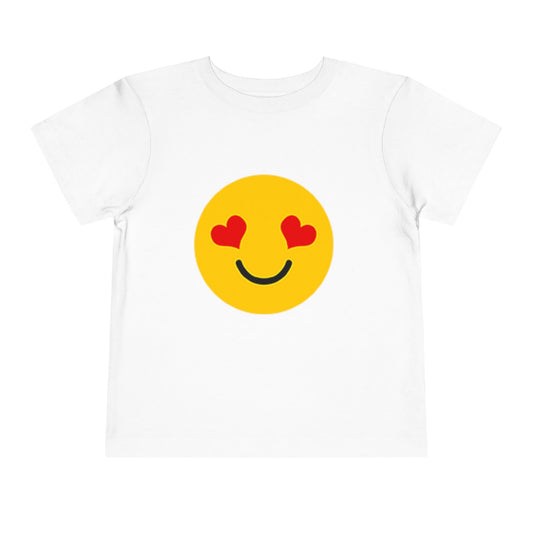 Toddler Love Emoji T-shirt - Cute Kids Shirt, Birthday Gift, Playdate Outfit, Summer Apparel, Heart Smiley Top