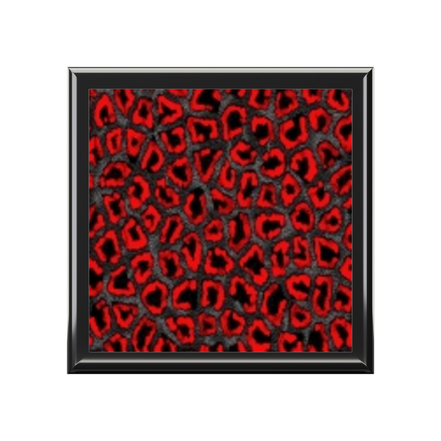 Chic Red Leopard Print Jewelry Box - Elegant Storage for Accessories
