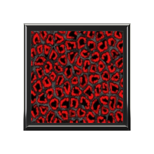 Chic Red Leopard Print Jewelry Box - Elegant Storage for Accessories