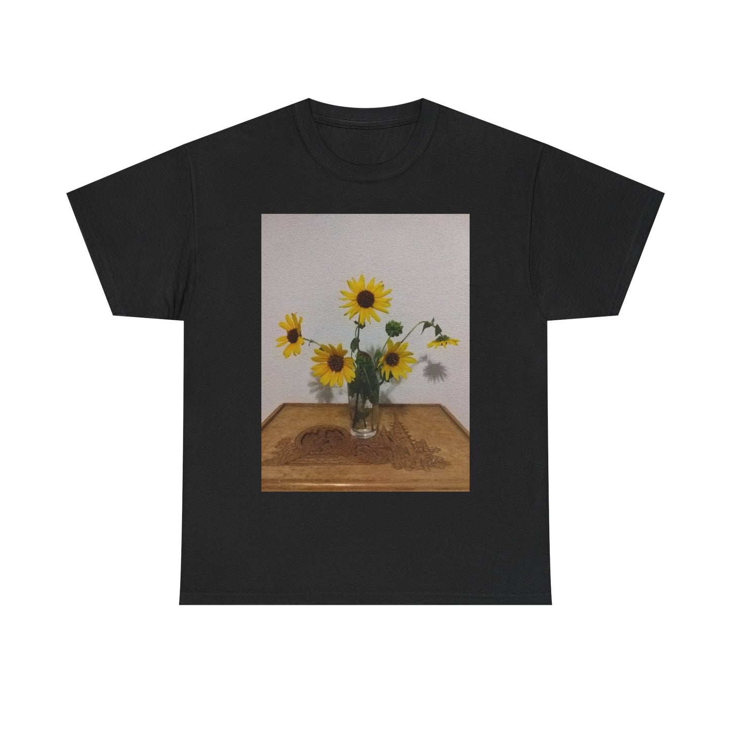 Sunflower Bouquet Unisex Heavy Cotton T-shirt, Floral Tee, Gift for Nature Lovers, Casual Wear, Summer Fashion, Eco-Friendly Shirt