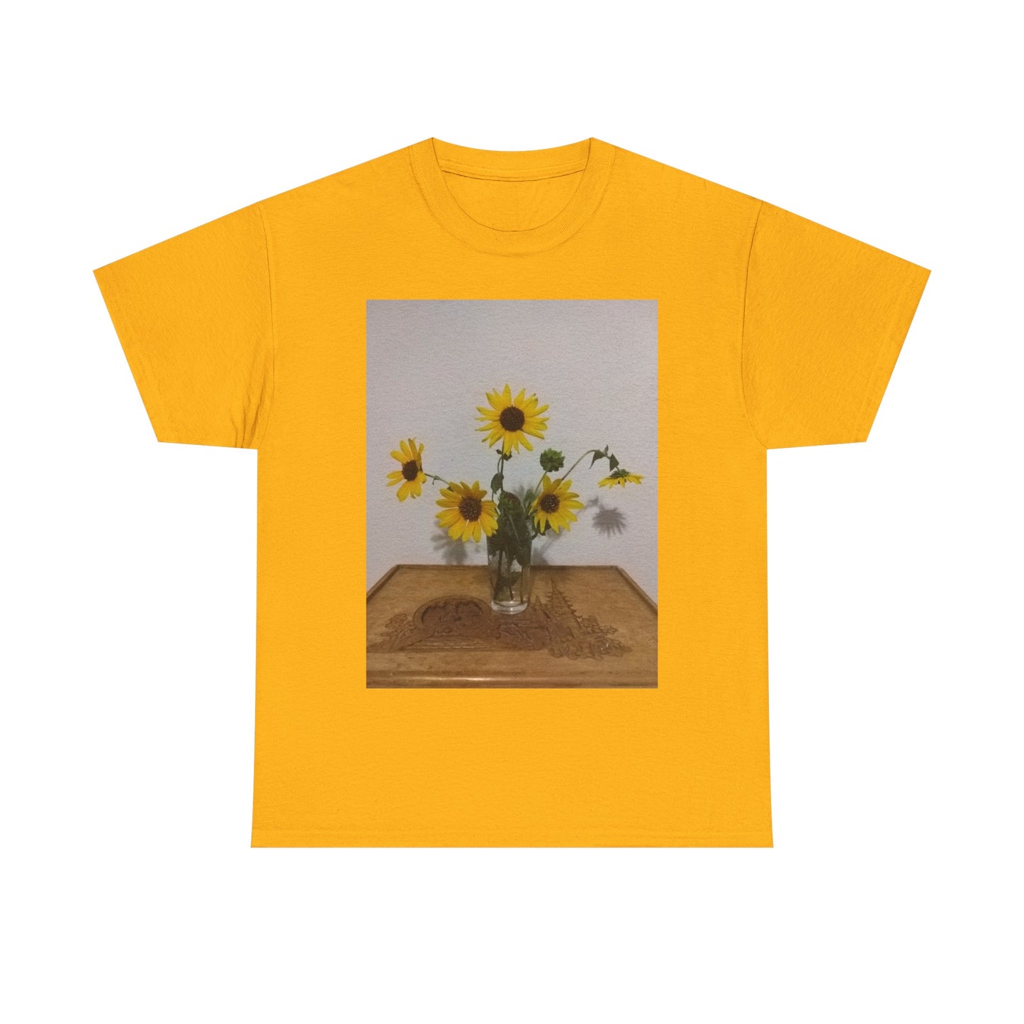 Sunflower Bouquet Unisex Heavy Cotton T-shirt, Floral Tee, Gift for Nature Lovers, Casual Wear, Summer Fashion, Eco-Friendly Shirt