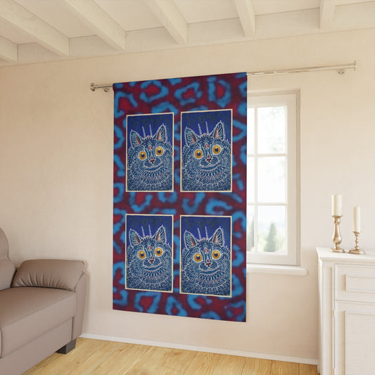 Whimsical Cat Print Window Curtains - Colorful Home Decor for Animal Lovers
