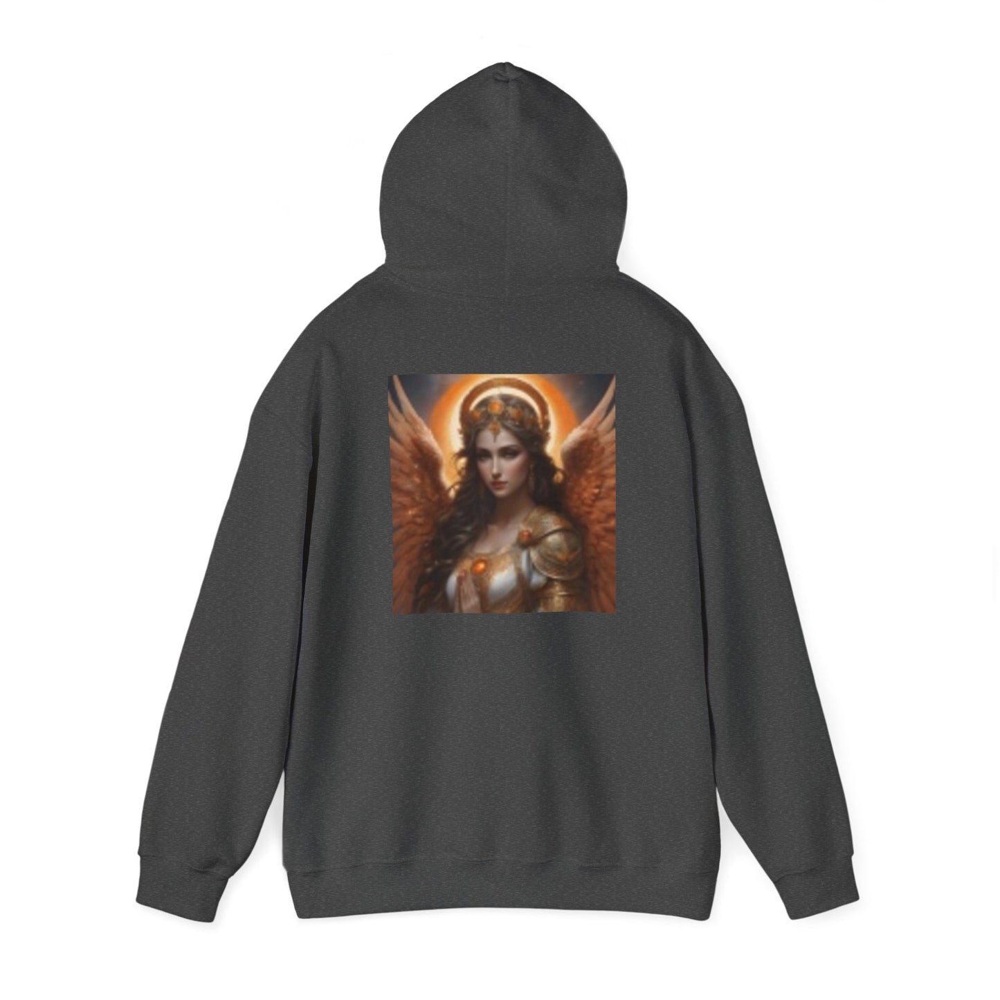 Sudadera unisex con capucha de mezcla pesada™ de fénix y ángel mítico - Moda de fantasía acogedora
