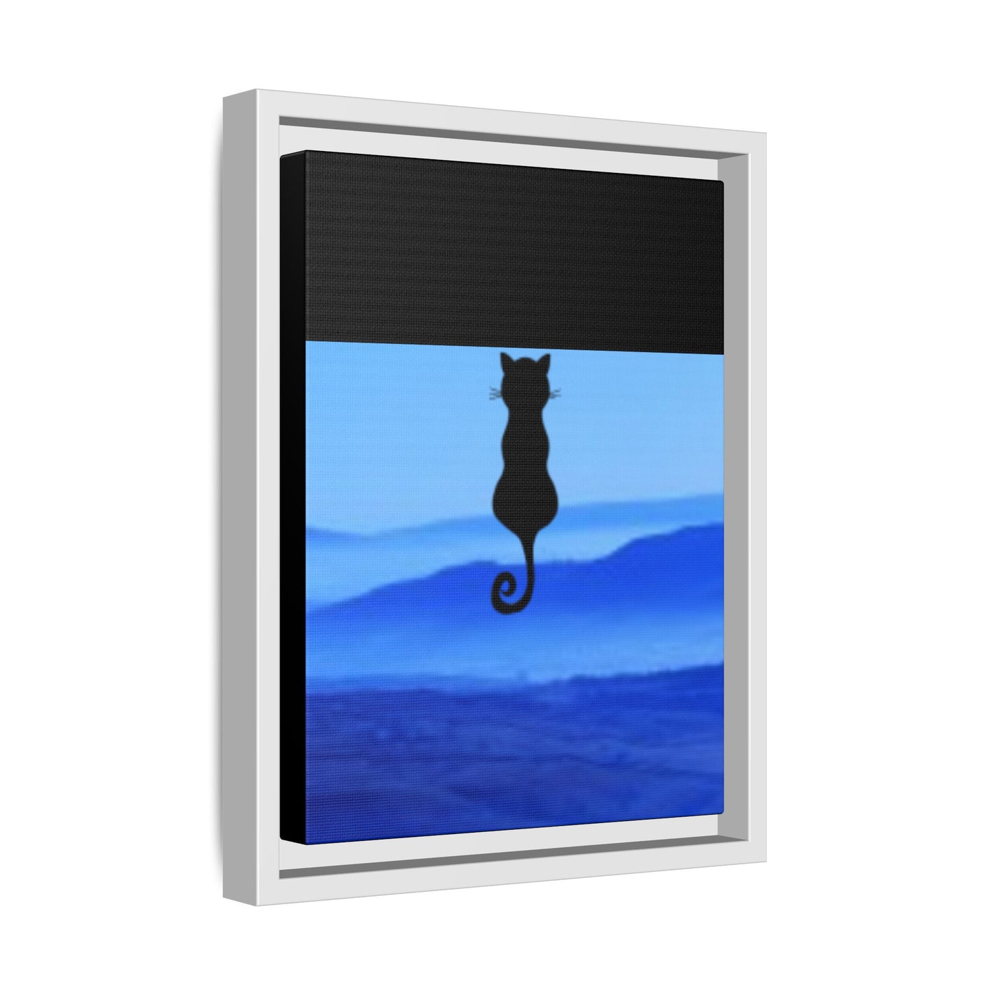 Framed Cat Silhouette Art Print, Wall Decor, Cat Lover Gift, Home Office Art, Pet Memorial