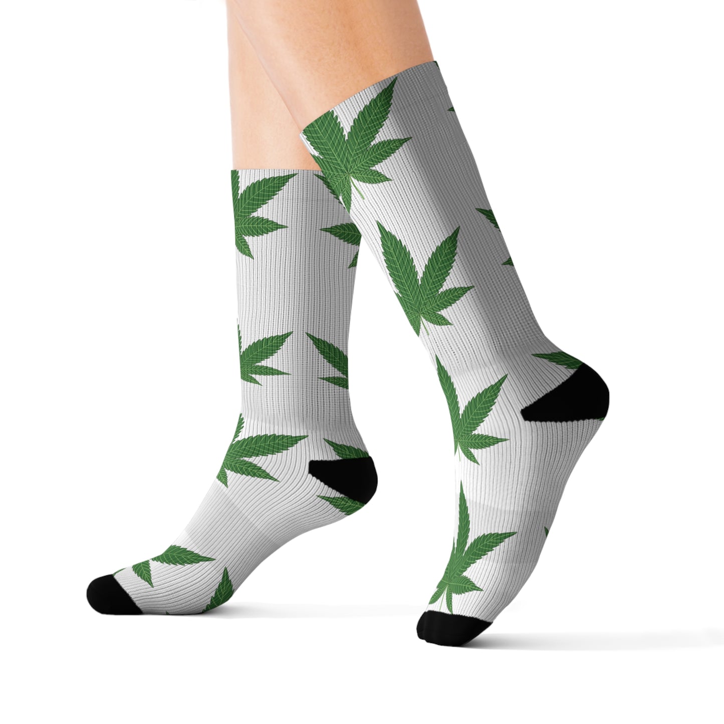 Chaussettes tendance à motif feuille de cannabis | Chaussures confortables à sublimation pour le quotidien 