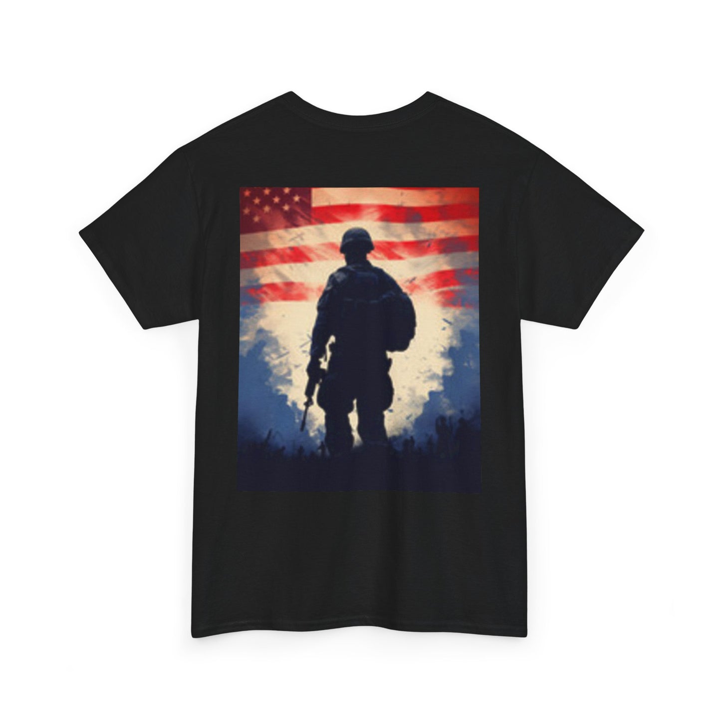 T-shirt USA Flag Military Man with Gun