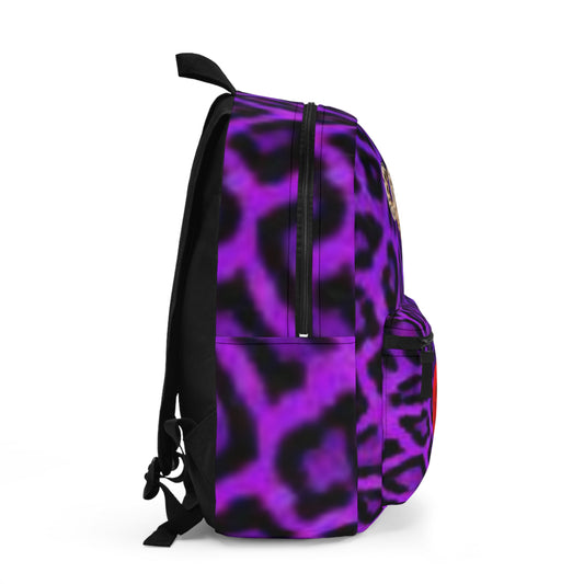 Vibrant Leopard Print Backpack with Rose - Stylish & Functional for All Occasions