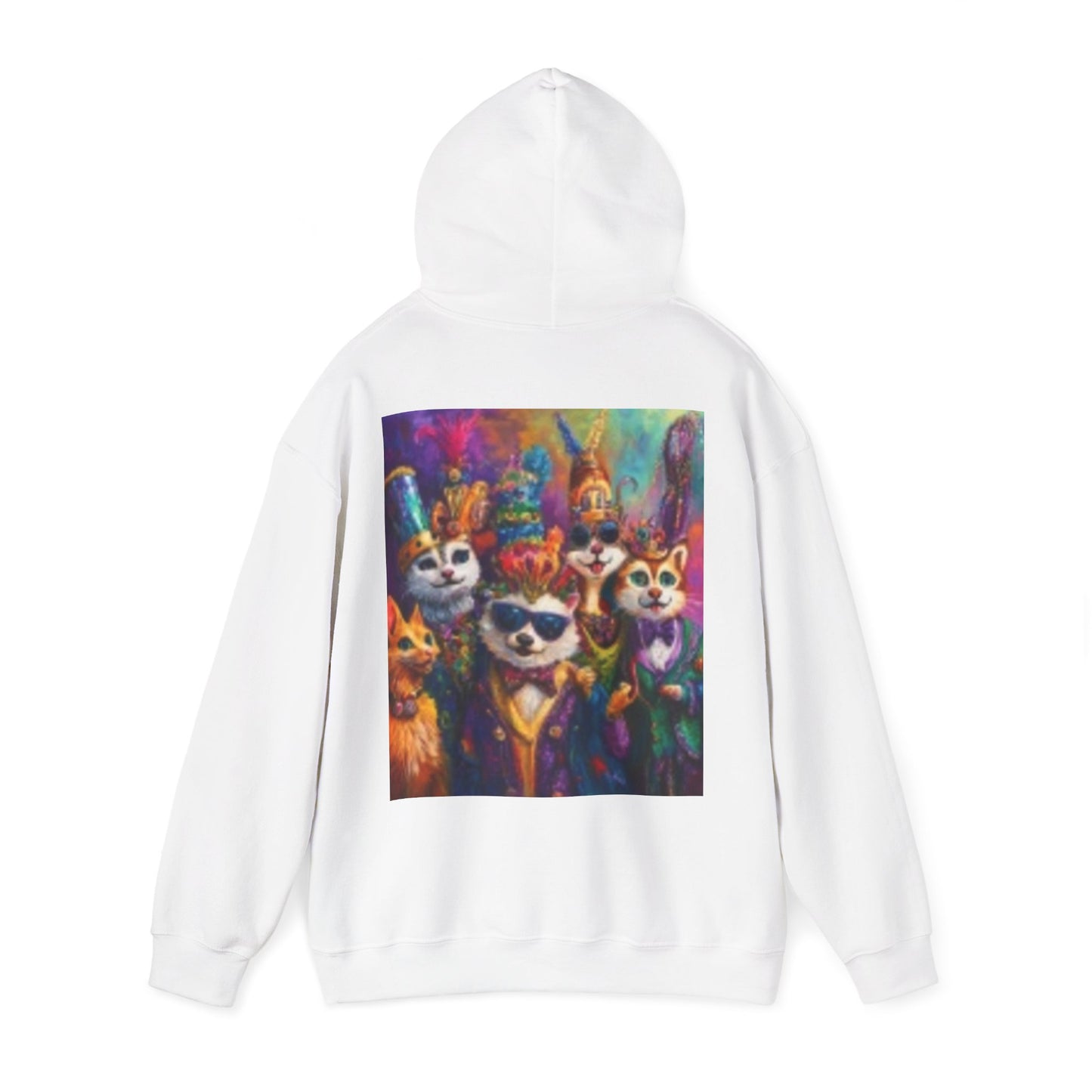 Colorful Cat Party Hooded Sweatshirt