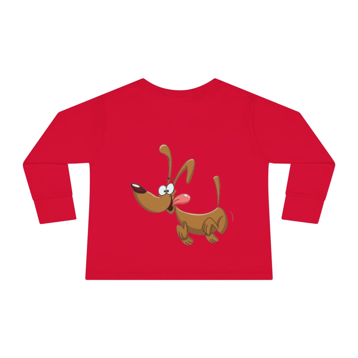 Heart & Pup Toddler Long Sleeve T-shirt | Cute Kids Shirt, Dog Lover Gift, Valentine's Day, Heart Shirt, Playful Toddler Apparel