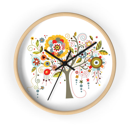 Wall Clock Whimsical Tree