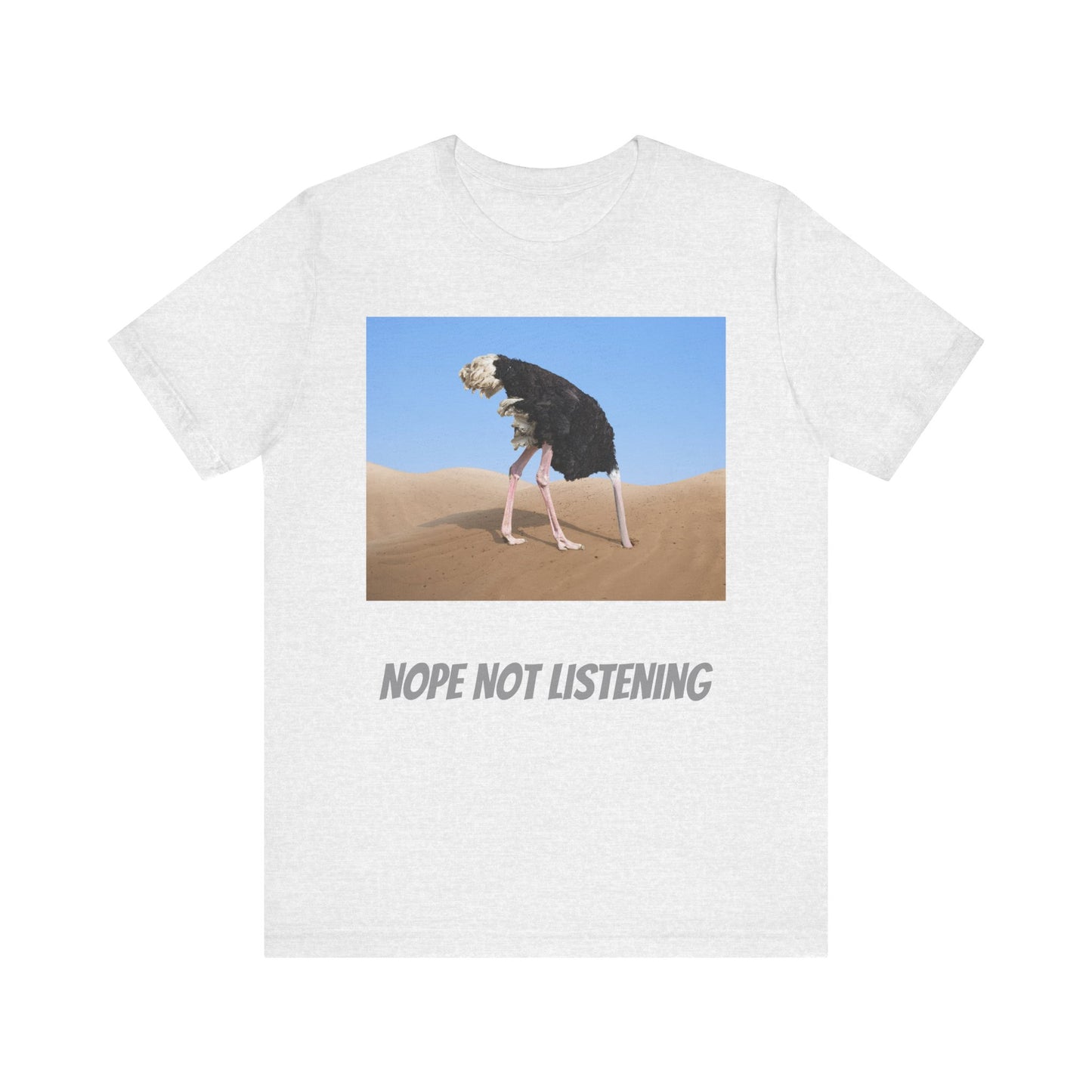 Camiseta avestruz no, no escucho