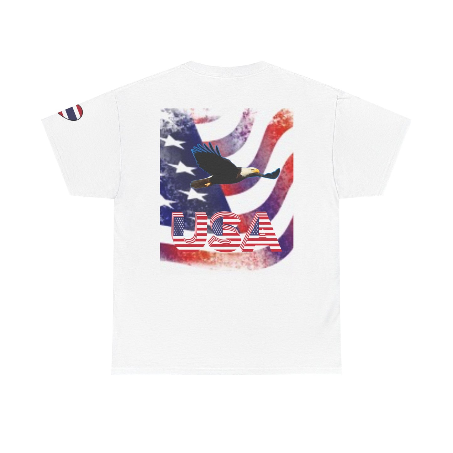USA Pride Unisex Heavy Cotton Tee - Patriotic Fist & Eagle Design