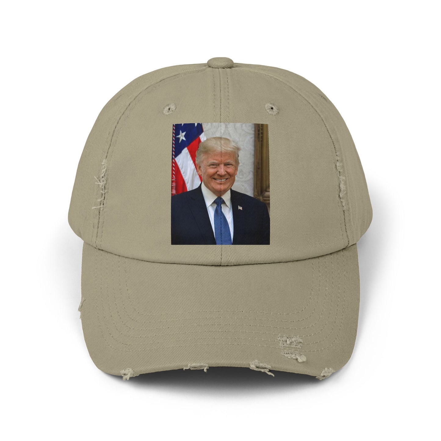 Gorra desgastada del presidente J. Trump