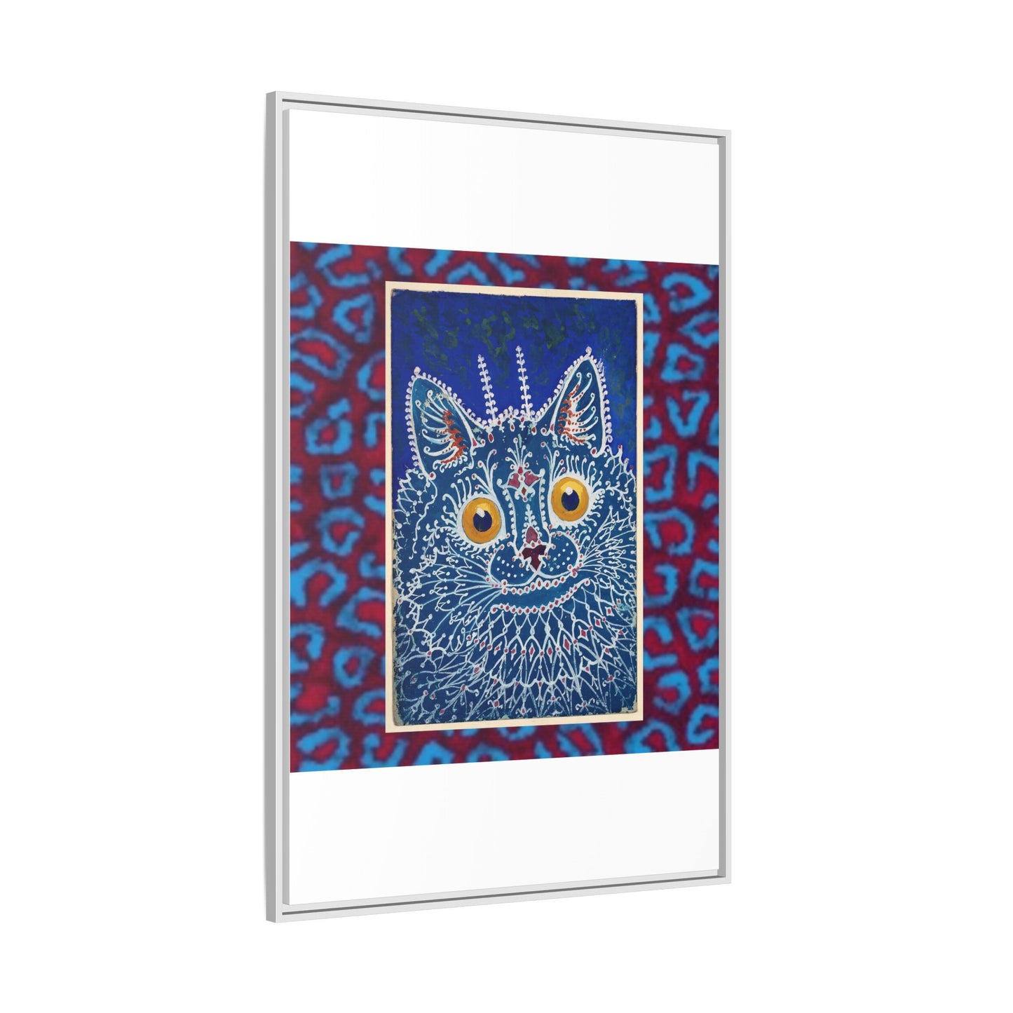 Colorful Cat Framed Matte Canvas Art - Whimsical Home Decor