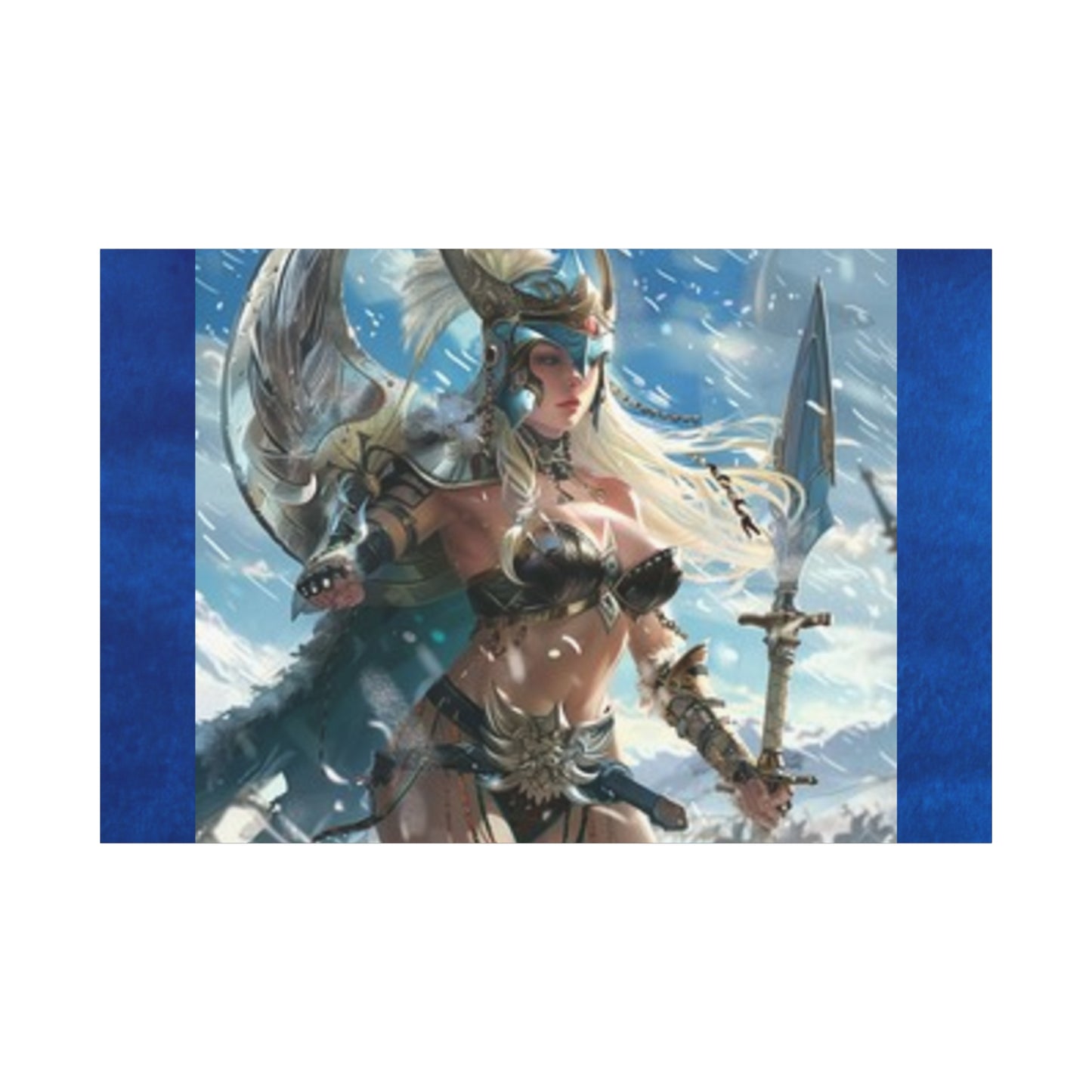Fantasy Warrior Woman Canvas Art Print, Wall Decor for Gamers, Bold Room Aesthetic, Gift for Art Lovers, Home Office Decoration, Unique Wall Art