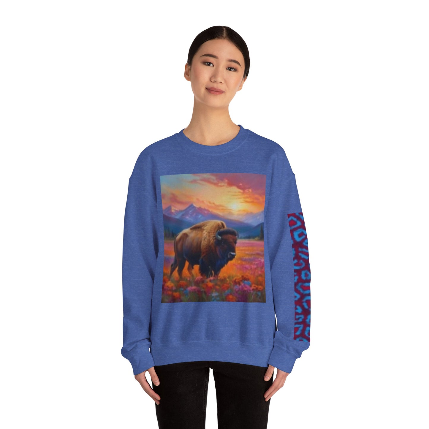 Bold Buffalo Design Unisex Crewneck Sweatshirt - Perfect for Nature Lovers