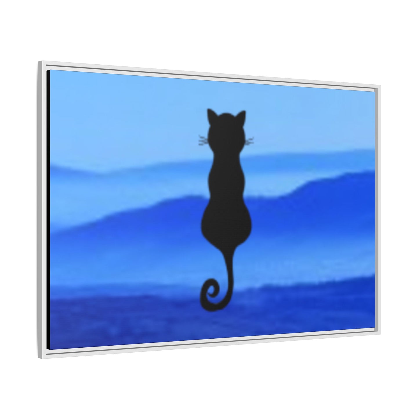 Framed Cat Silhouette Art Print, Wall Decor, Cat Lover Gift, Home Office Art, Pet Memorial