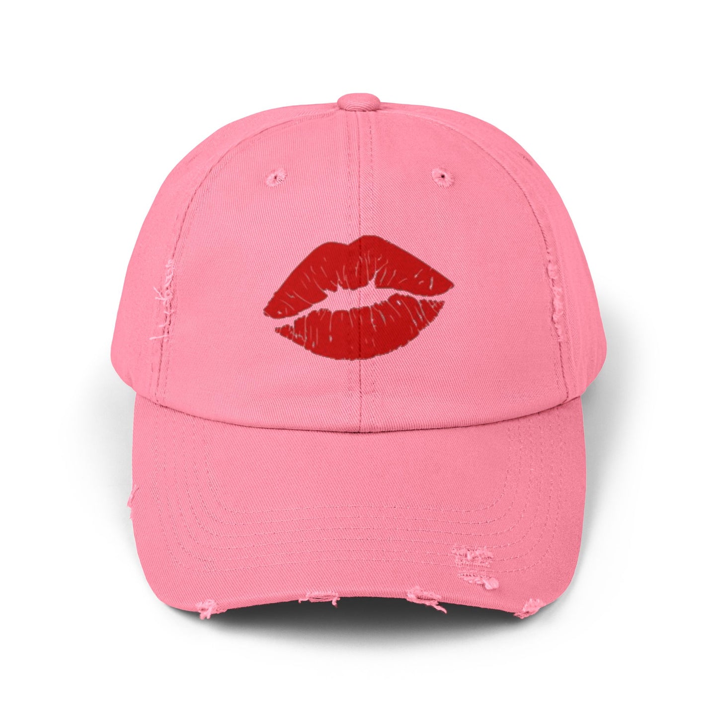 Gorra desgastada labios rojos
