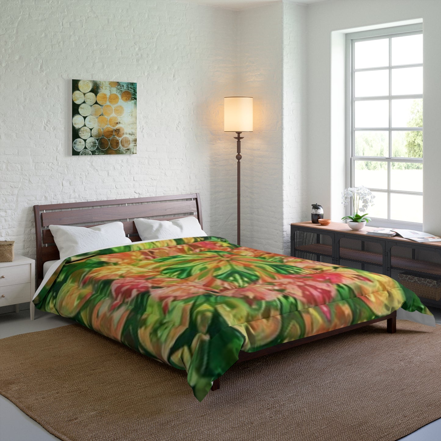 Vibrant Floral Comforter - Cozy Bedding for Nature Lovers, Perfect for Spring Decor, Boho Home, Gift for Gardeners, Bedroom Makeover