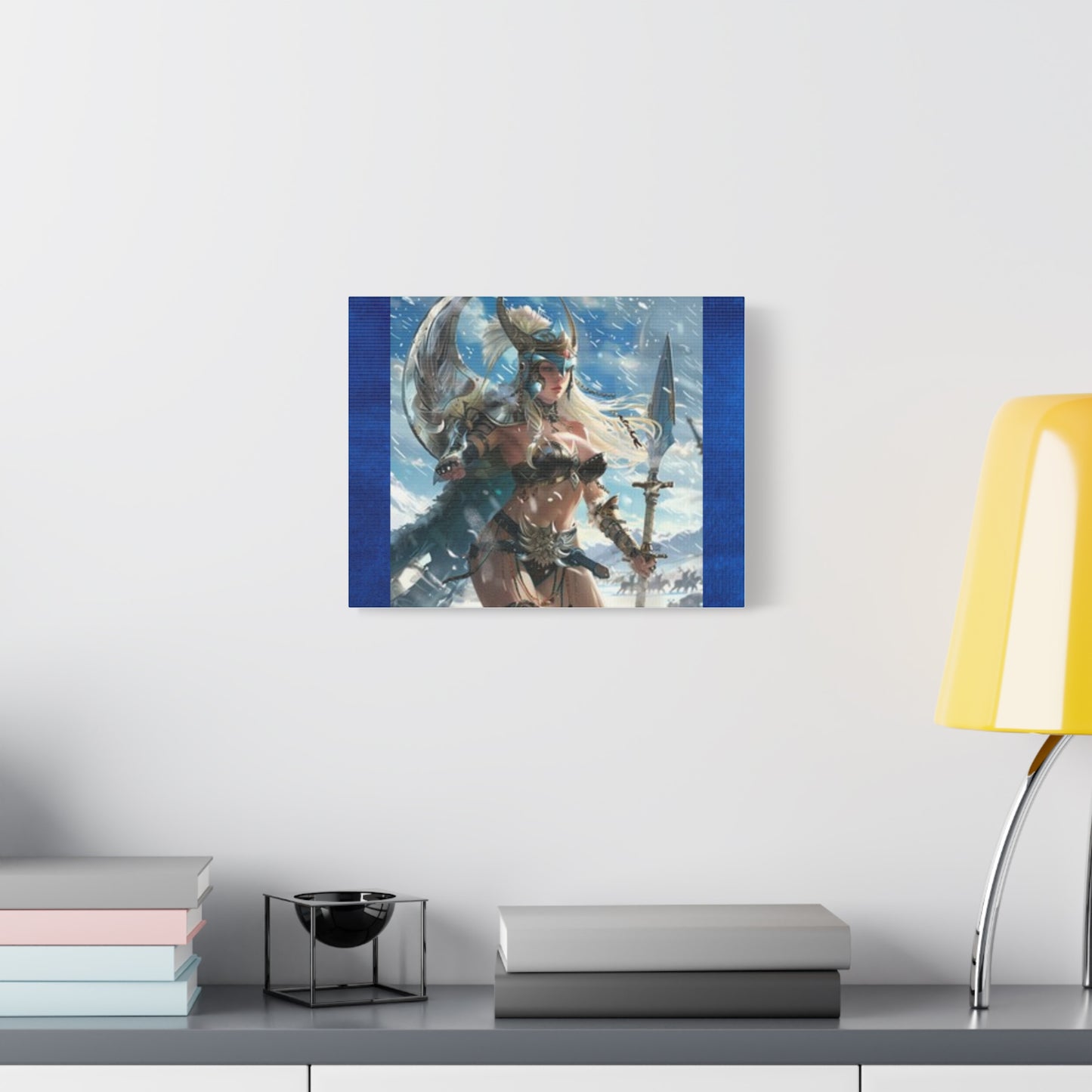 Fantasy Warrior Woman Canvas Art Print, Wall Decor for Gamers, Bold Room Aesthetic, Gift for Art Lovers, Home Office Decoration, Unique Wall Art