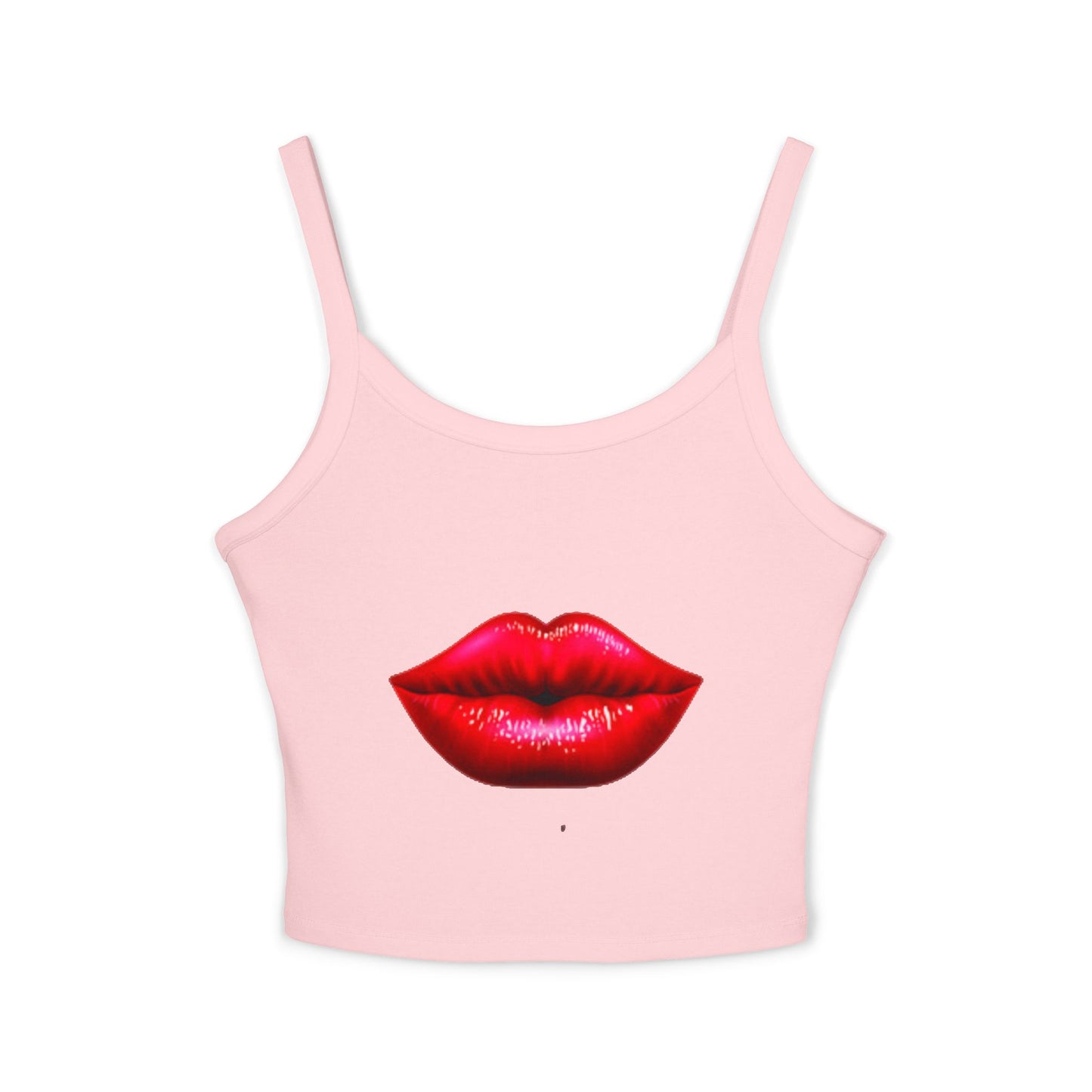Débardeur élégant à bretelles spaghetti pour femme avec motif lèvres audacieux - Parfait pour l'été et les soirées