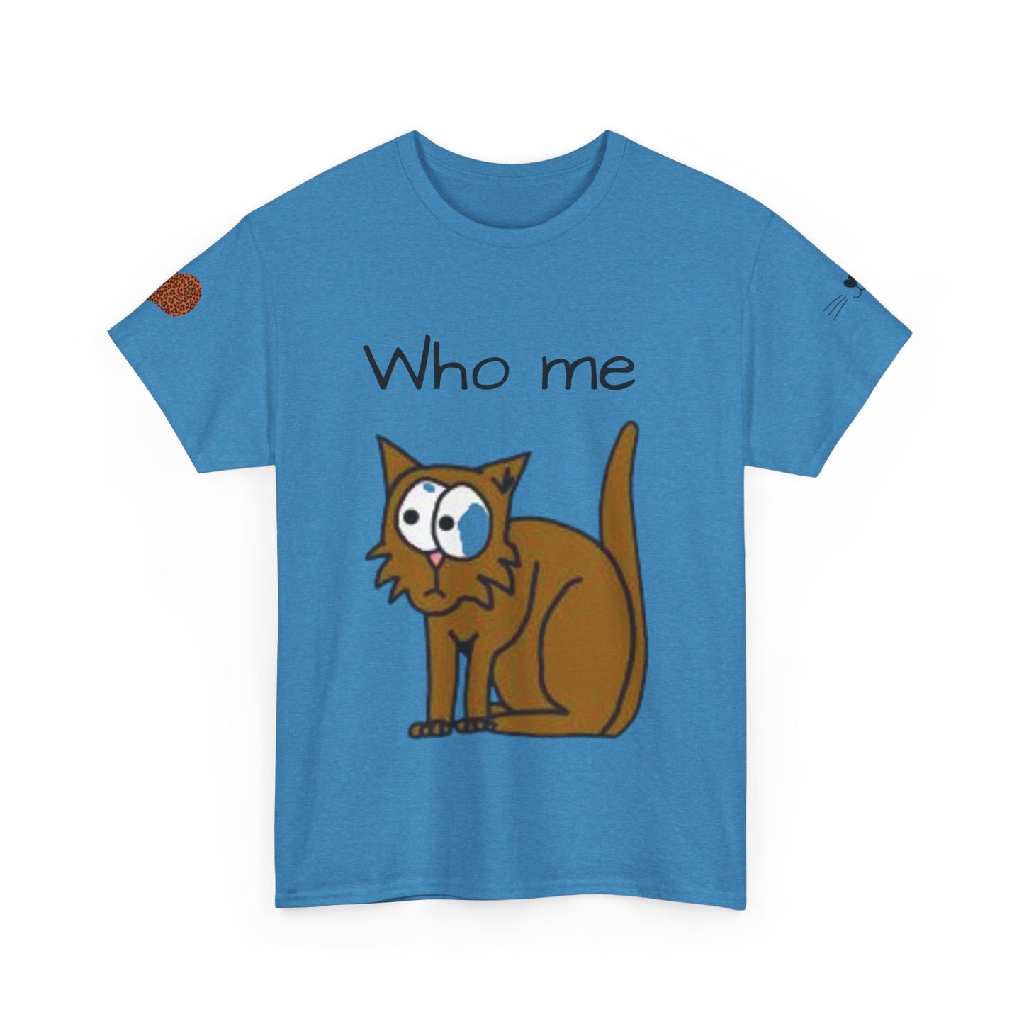 Funny Cat Unisex Heavy Cotton T-shirt - 'Who Me?' Graphic Shirt