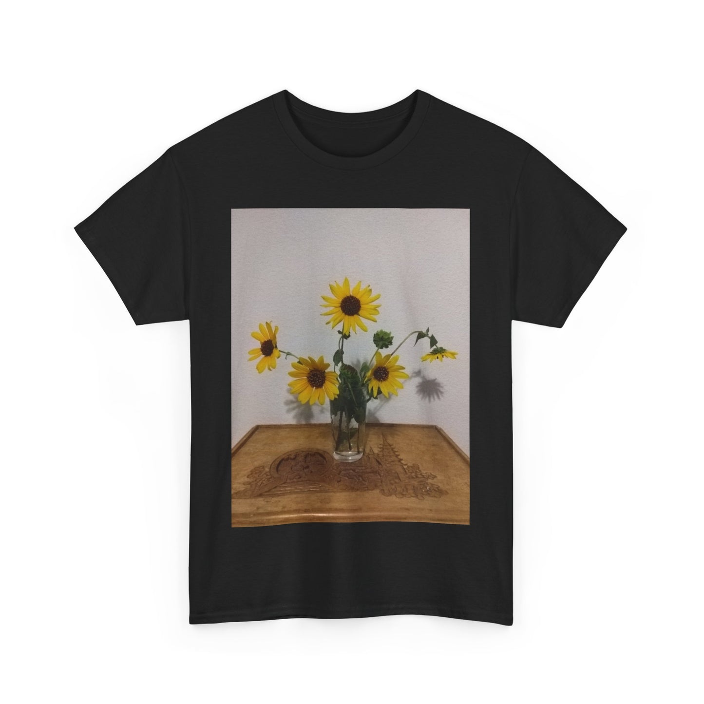 Sunflower Bouquet Unisex Heavy Cotton T-shirt, Floral Tee, Gift for Nature Lovers, Casual Wear, Summer Fashion, Eco-Friendly Shirt