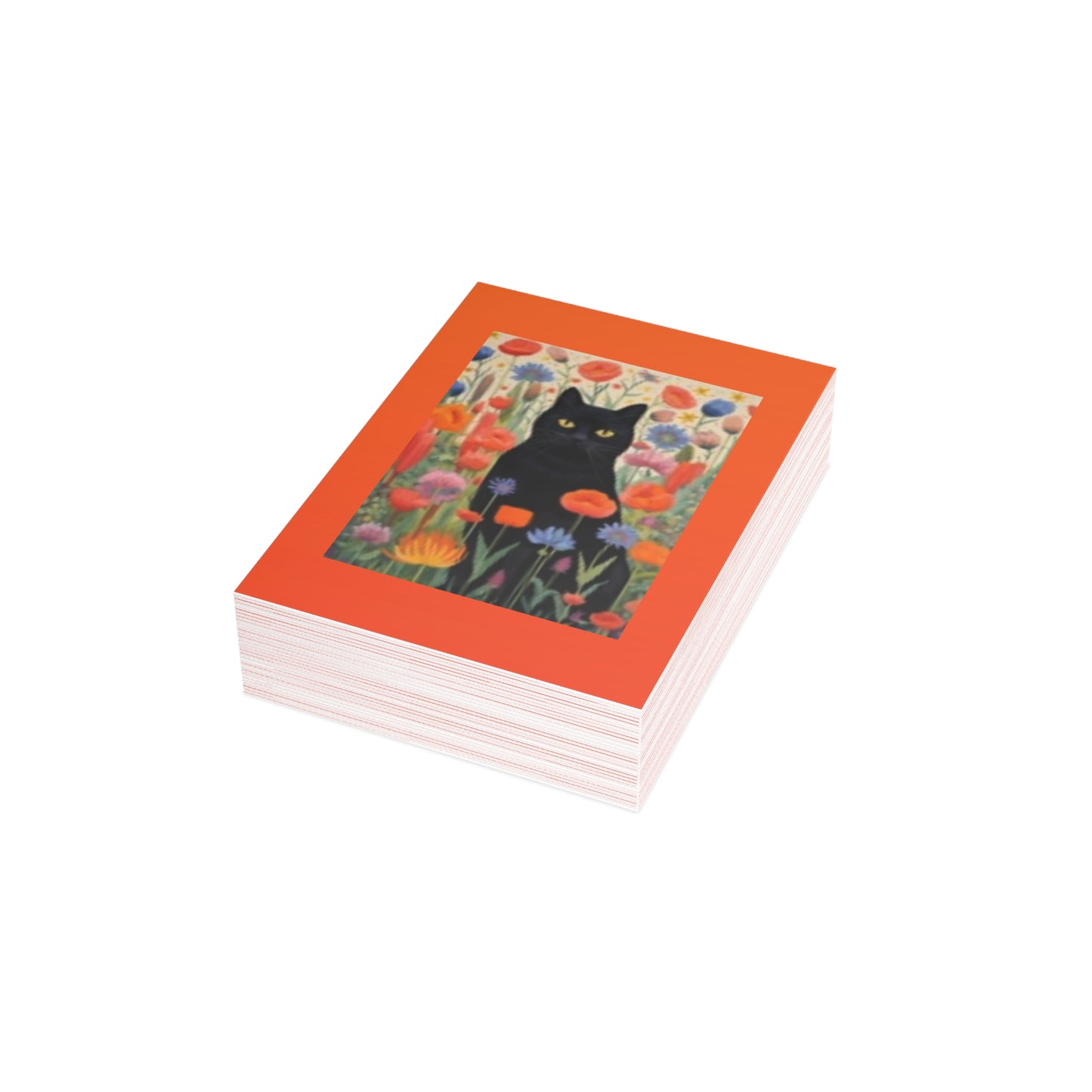 Vibrant Postcard Bundle - Cat & Wildflowers Designs with Envelopes