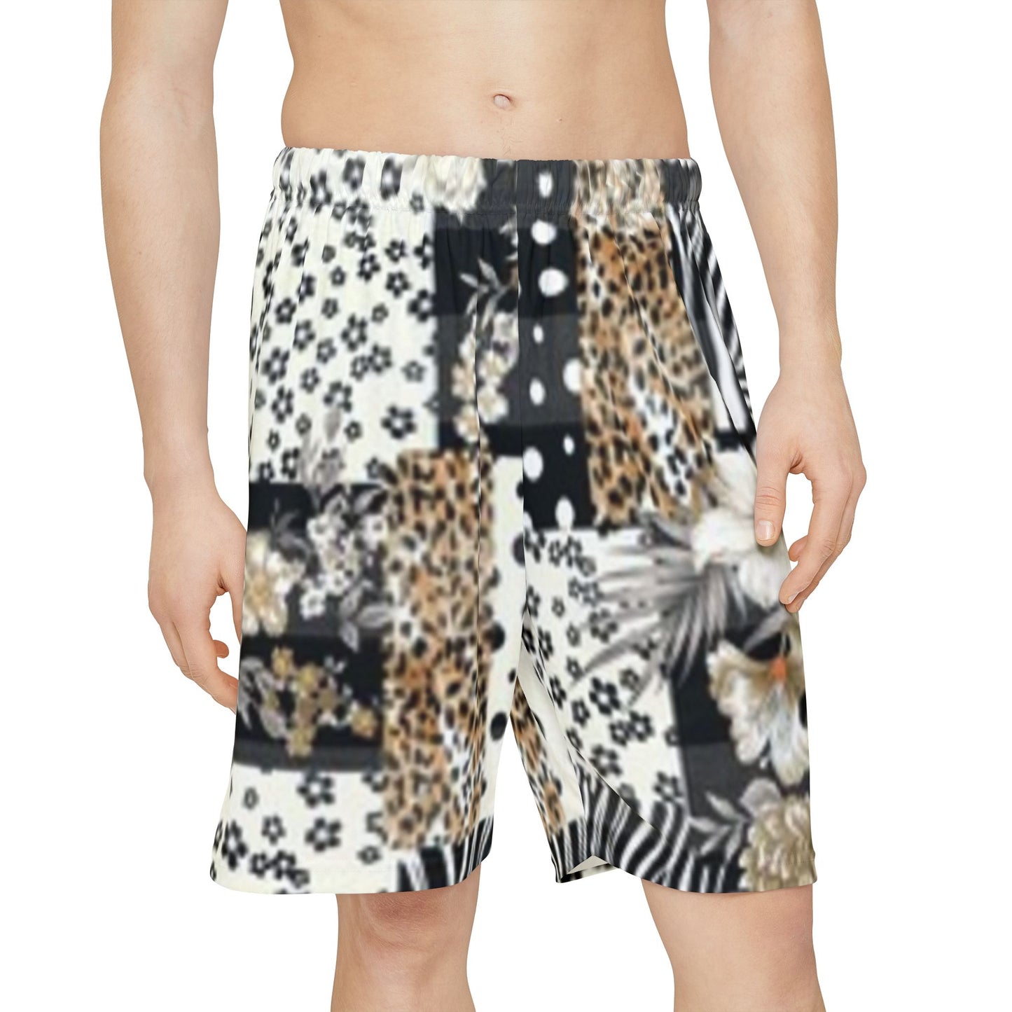 Trendy Men’s Floral Patchwork Pajama Shorts - Perfect for Summer Adventures