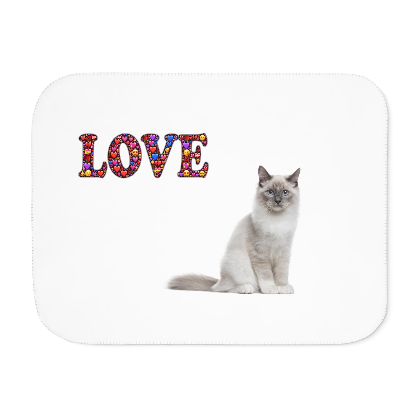 Sherpa Blanket, Two Colors Cat Love