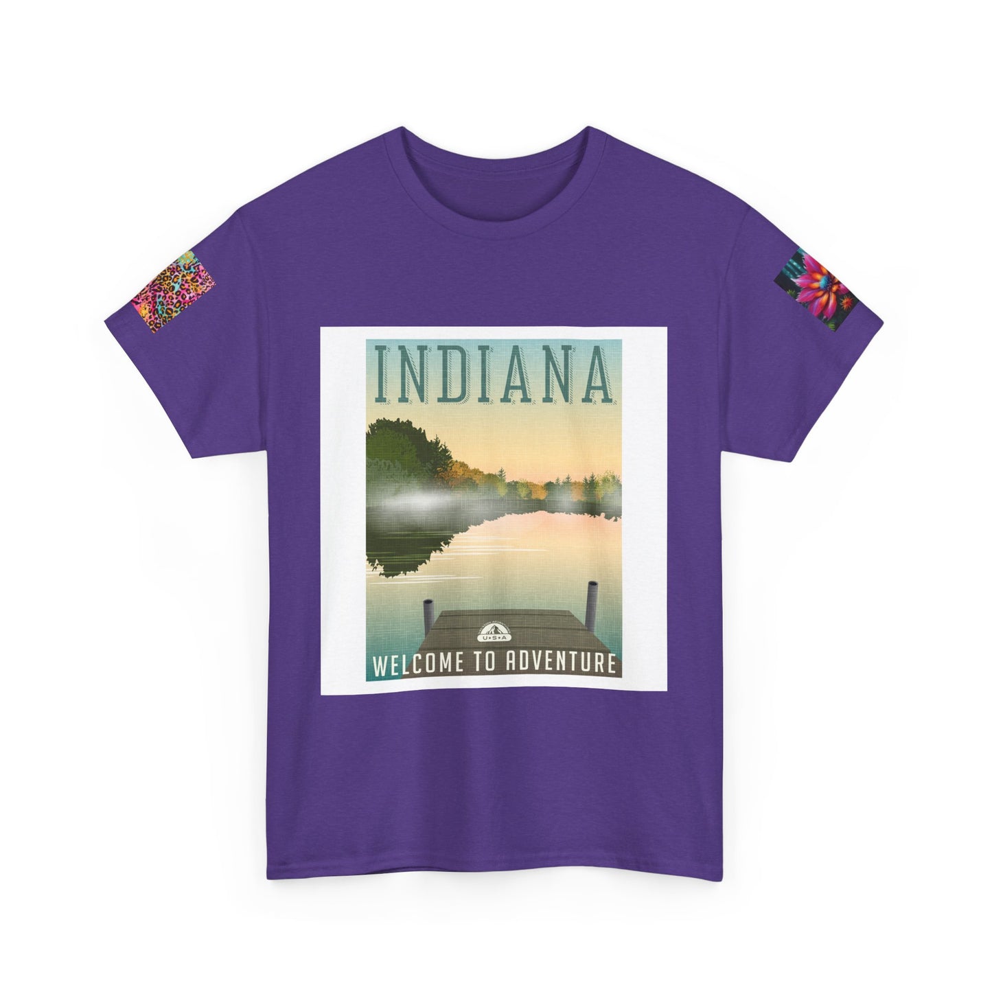 Indiana Nature Lake T-shirt - & Deer Full Moon