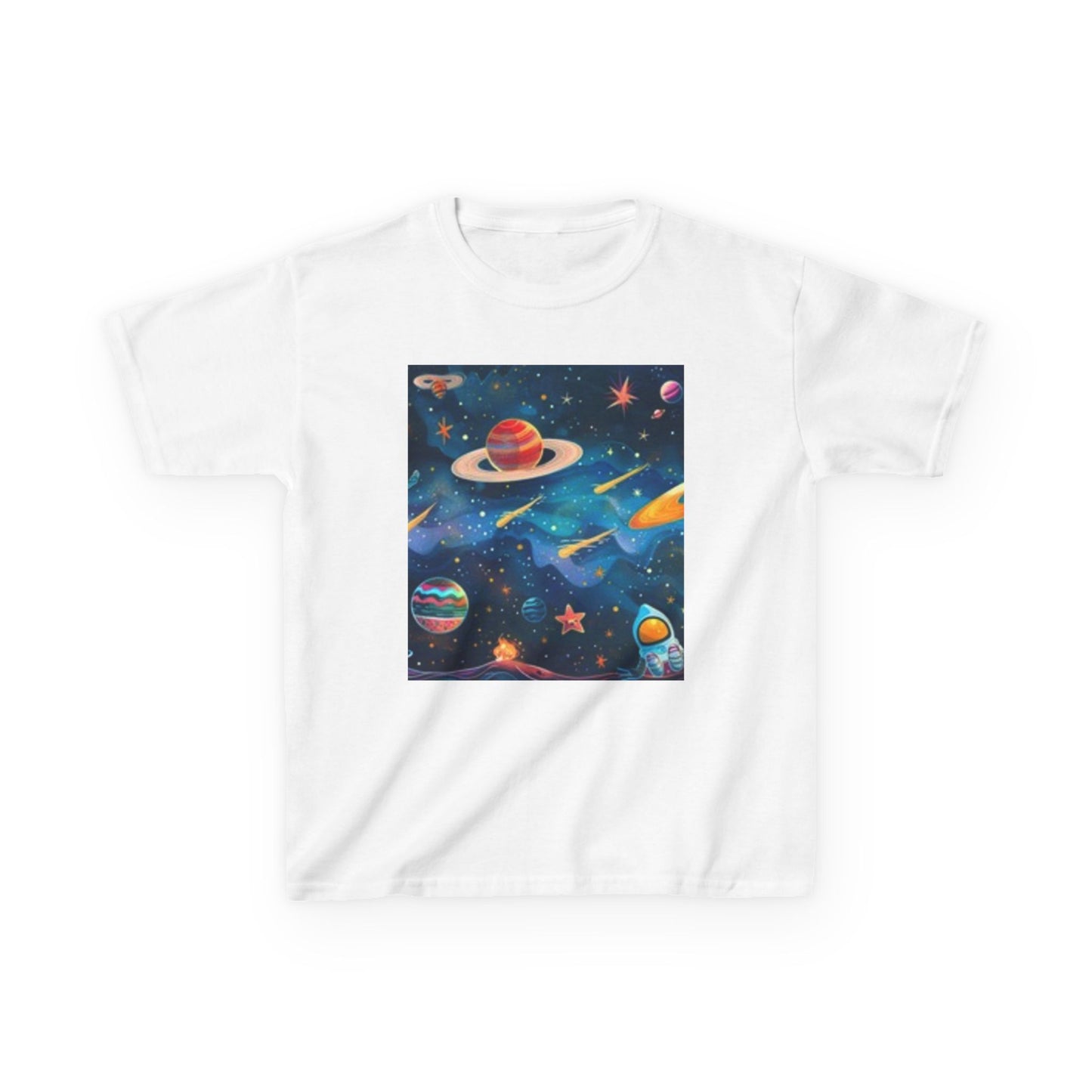Kids Space Adventure Tee - Colorful Cosmic Design for Young Explorers