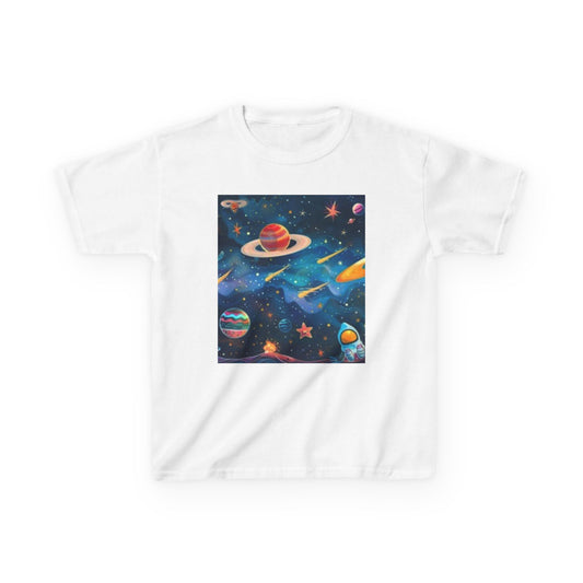 T-shirt Aventure spatiale pour enfants – Design cosmique coloré pour jeunes explorateurs