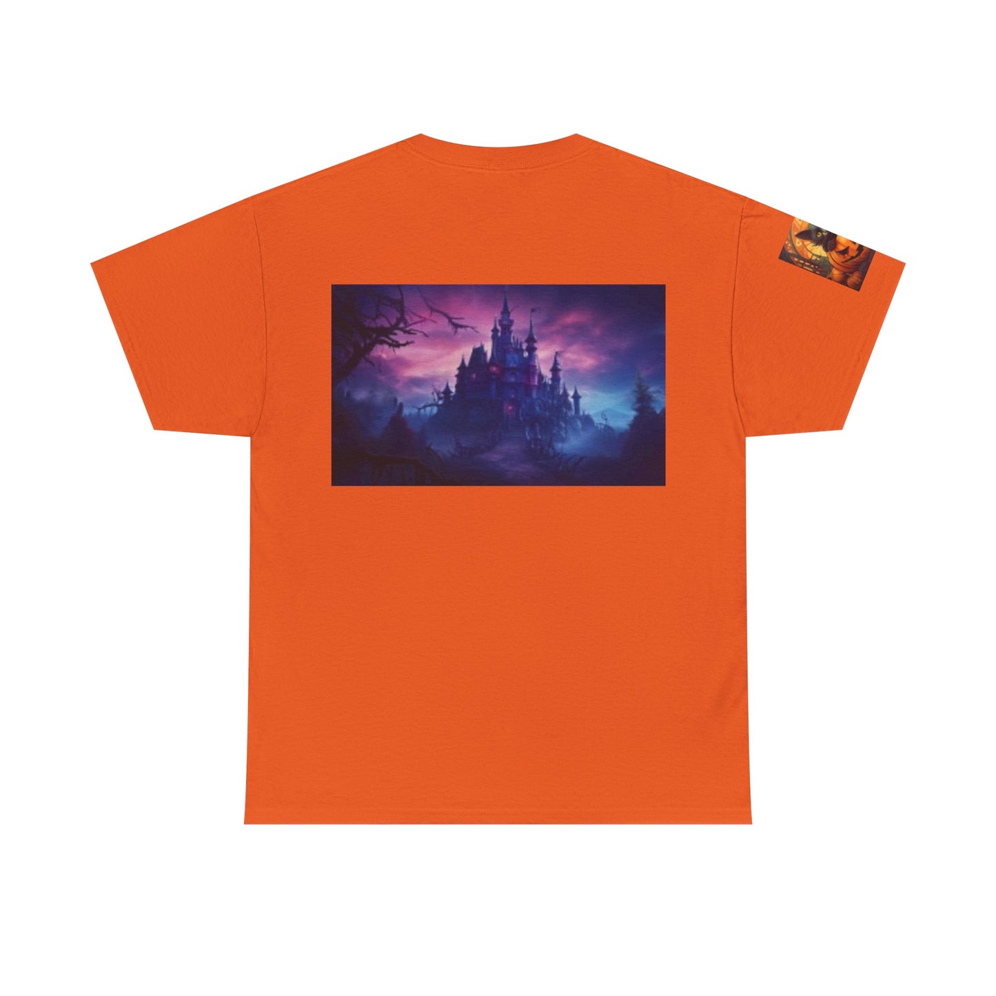 Witch Wine Castle Black Cat Unisex Heavy Cotton T-shirt