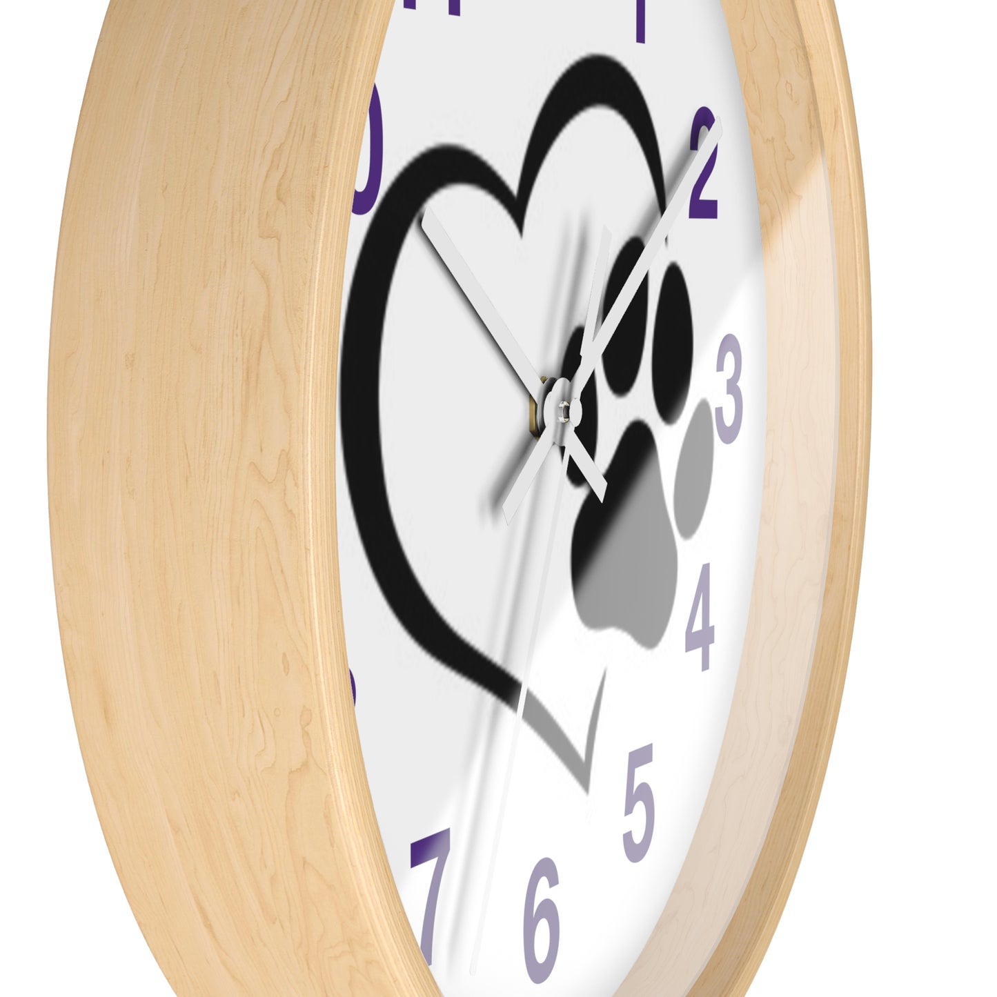 Paw Print Heart Wall Clock | Pet Lover Decor, Animal Theme Gift, Dog Cat Wall Art, Cute Home Accent, Cozy Pet Decor