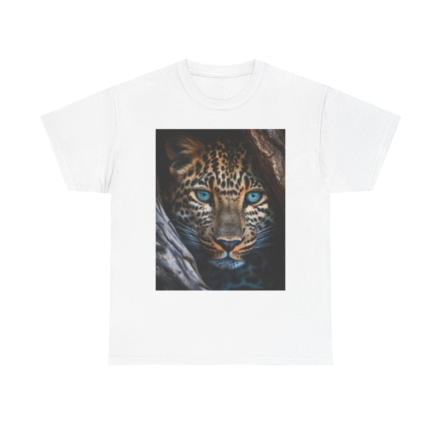 Camiseta unisex de algodón grueso para amantes de la vida silvestre - Diseño de leopardo feroz 