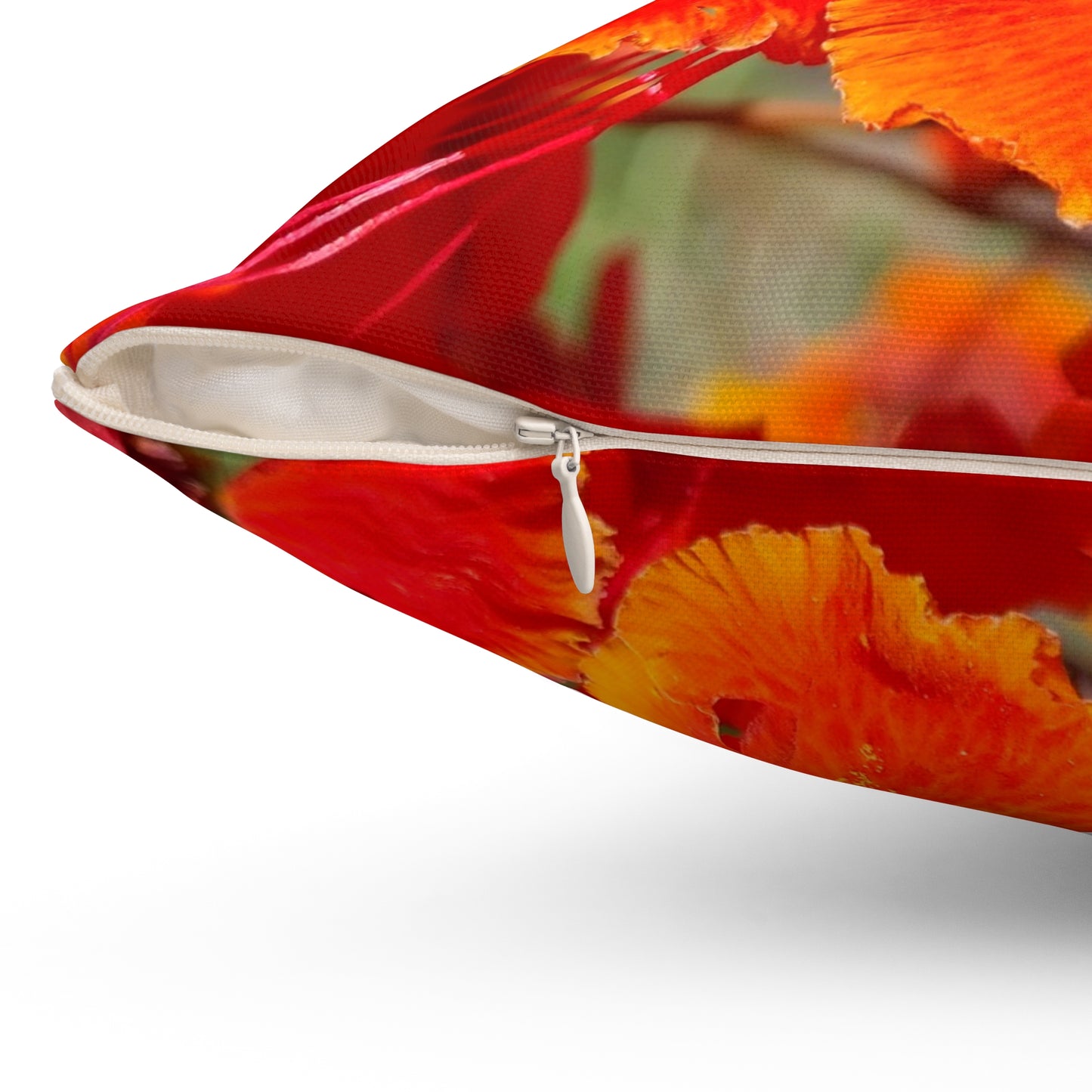 Vibrant Orange Flowers Square Pillow