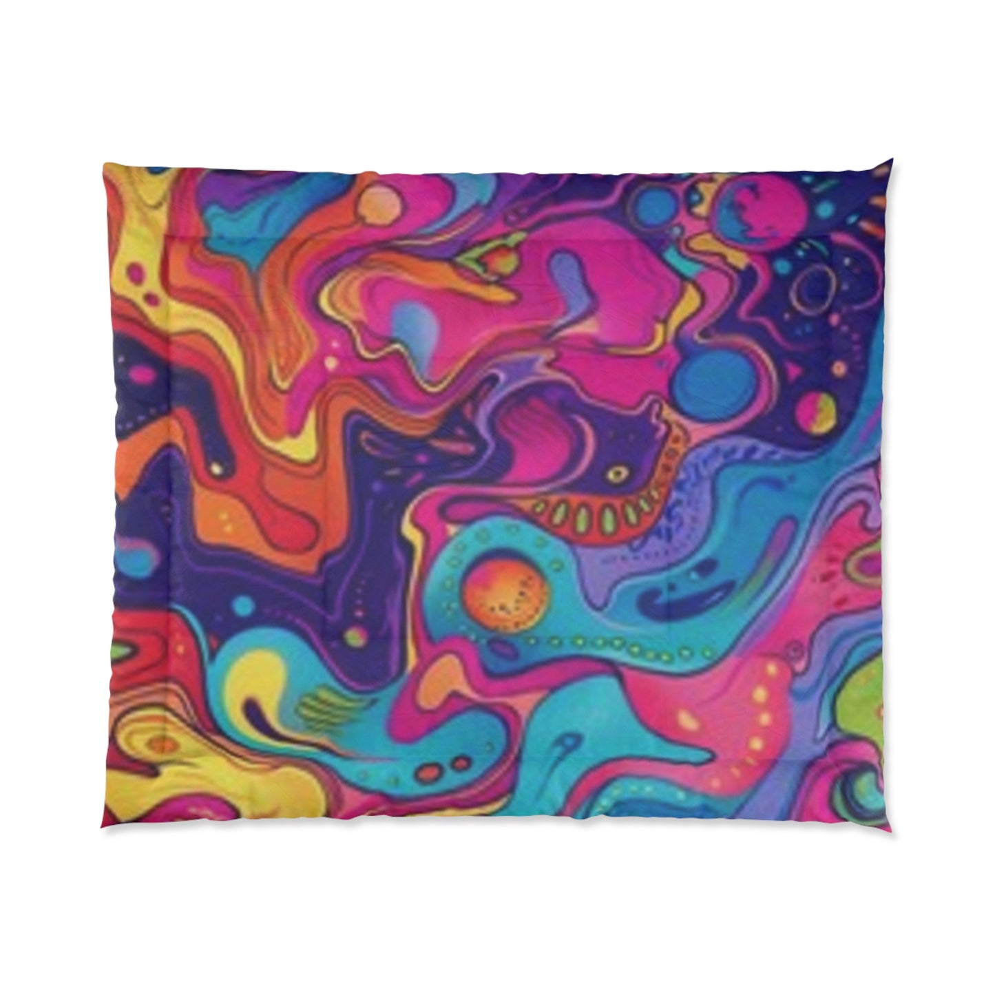 Colorful Psychedelic Comforter - Vibrant Bohemian Bedding for a Cozy Home