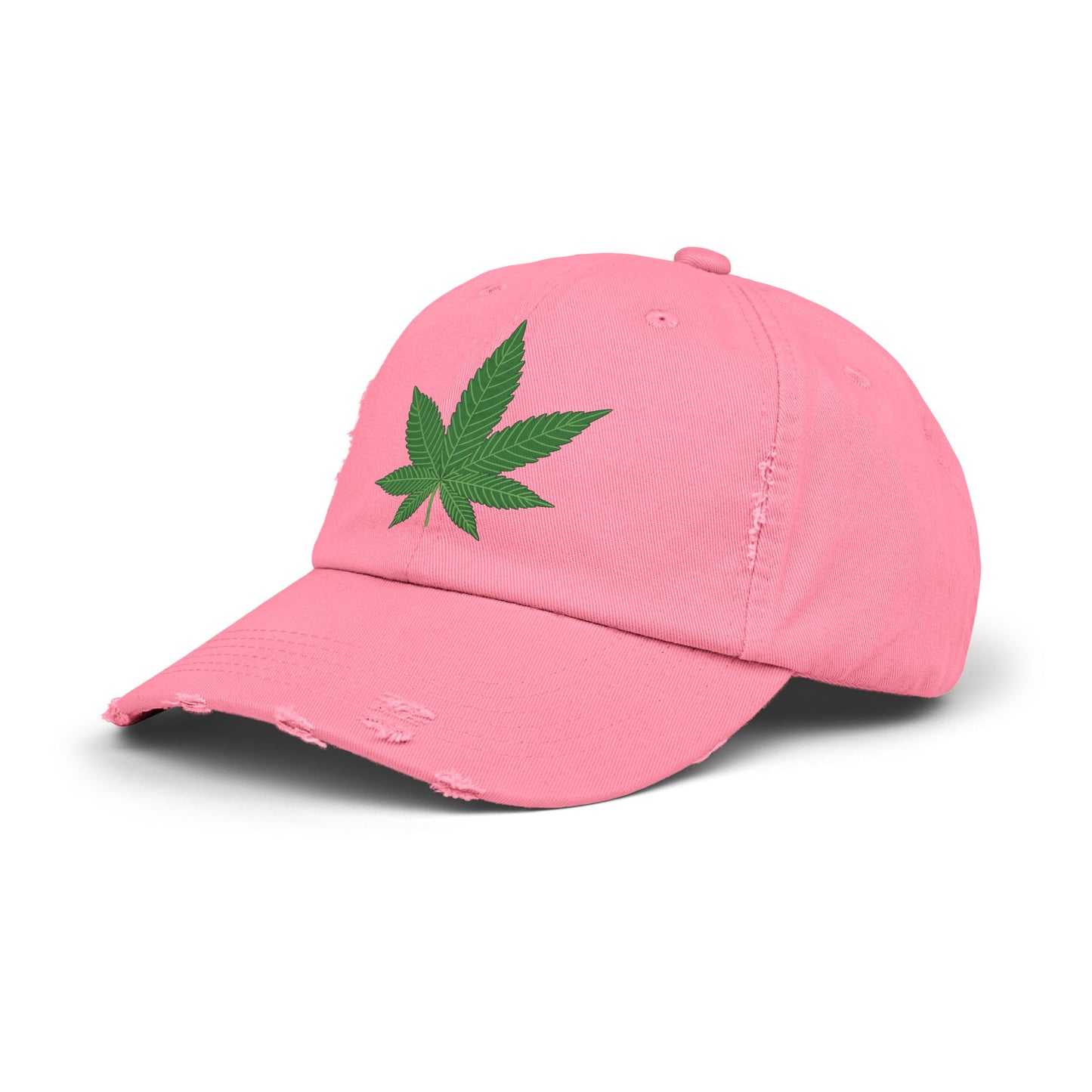 Gorra unisex desgastada con diseño de hojas: ropa informal para amantes de la naturaleza 