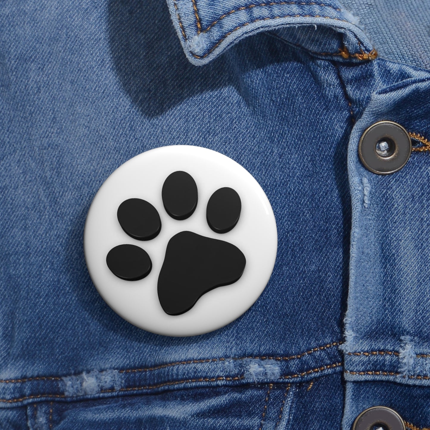 Custom Pin Buttons Dog Print Paw