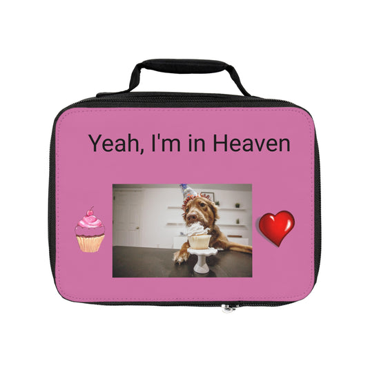 Lunch Bag Dog Eating Cake