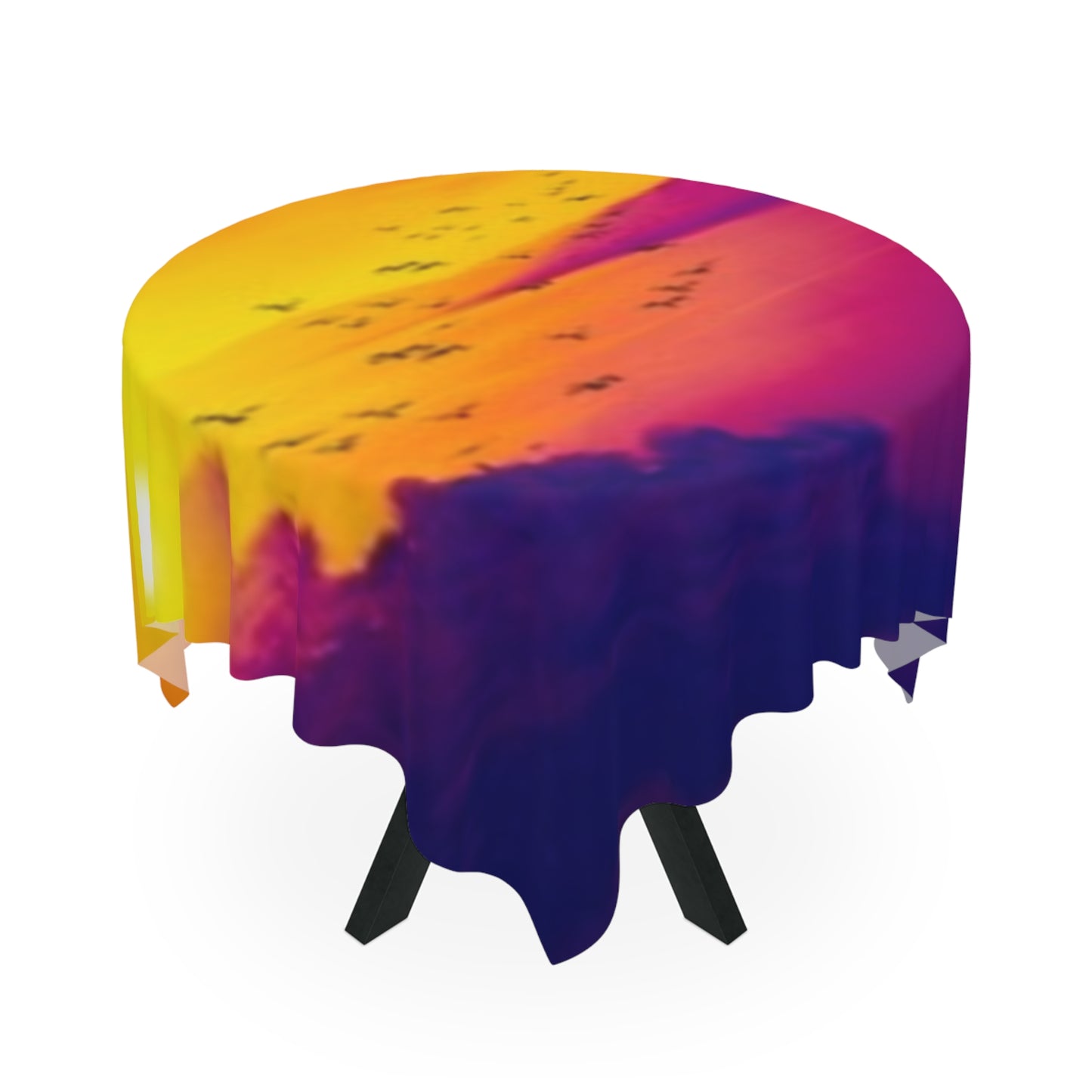 Serene Sunset Tablecloth - Vibrant Landscape Design for Home Decor